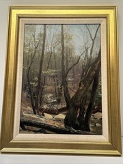 Antique American Landscape Painting Rare Impressionist 1906 Signed KIRKGAARD