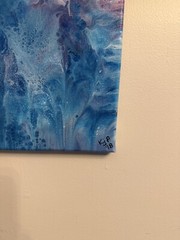 Original Abstract Art Acrylic Fluid Pour Flow Painting On Canvas Wall Decor