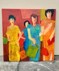 Huge Original Oil Painting By Elaine Anagnos