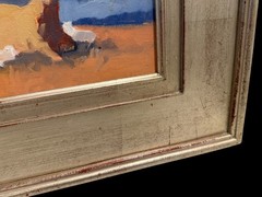 Arts & Crafts Plein Aire Impressionist Oil Painting Goats Mountain Landscape