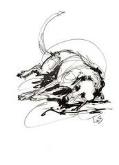 Original Abstract Expressionism 9×12 Dog Paper Handmade Signed Fine Art 20