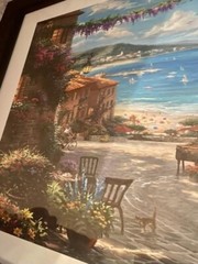 Thomas Kinkade „Italian Cafe “ Signed Numbered LARGE Framed Ltd Ed 27×36″ w/ COA