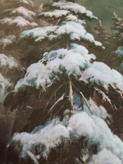 Winter Cabin in the Woods Painting/Print on Canvas Eugene Garin Artist
