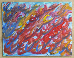 ABSTRACT PSYCHEDELIC MID-CENTURY MODERN MCM ORIGINAL WALL ART SIGNED PAINTING