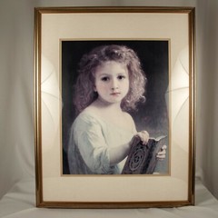 Orphan Girl with Bible in Chamber Scene Print Size 29.5″L x 23.5″W
