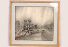 Watercolor Cathedral Notre Dame de Paris Jane Evans 20th