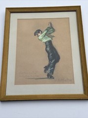RAMON RIBAS RUIS PAINTING FLAMENCO DANCER LISTED FAMOUS PORTRAIT VINTAGE 1960’S