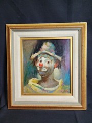 Beautiful Lot of five (5) Julian Ritter Original Clown Oil Paintings