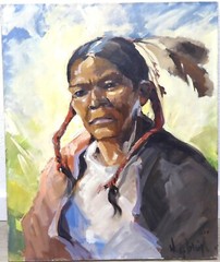 William A. BRIGL 1903-1990 „The Deer Hunter“ 1954 Texas USA 51x61cm #136