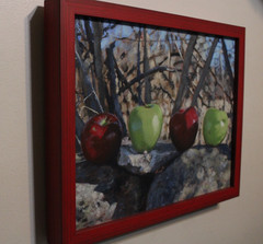 Acrylic Framed Canvas ~ Apple Painting Original Art By Rockn Palette