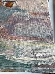 Seascape painting Original art Impressionism Oil by A.Shrub 10×8