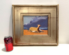 Arts & Crafts Plein Aire Impressionist Oil Painting Goats Mountain Landscape