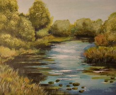ORIGINAL Landscape acrylic Painting Kunze art on canvas board OOAK