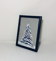 Winter Landscape Tree In Snow LandscapePainting OOk LFScott 6”x 8” Navy Frame