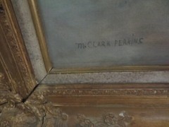 Antique Oil Red Geraniums By M Clark Perkins Signed Gold Gilt Gesso Frame