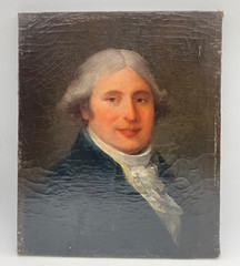 18th Century Oil on Canvas – Portrait of a Nobleman with a Powdered Wig