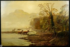 Antique 19th C. Original Highland Landscape Oil on Canvas By Clarence Henry Roe