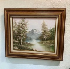 Original Oil on Canvas Painting Mountain River Winding through Woodland