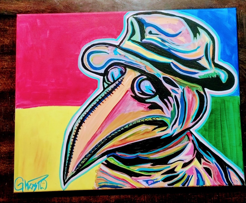 Dr. Death Original Painting On Canvas NYC Artist Ghost NOT A PRINT Coa