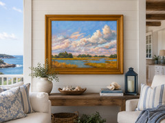 Original Signed Oil Painting 14×18 | Autumn Marsh | Landscape Impressionist Art
