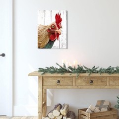 Rooster Kitchen Decor Wall art – Abstract Farmhouse Chicken Canvas Painting Pict