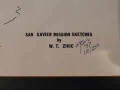 Original San Xavier Mission Sketches By W.T. Zivic William 1997 Vtg
