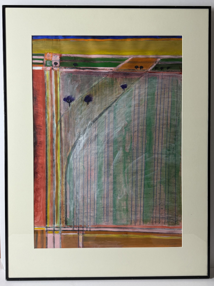 1989 Original Ali Moshiri Painting 19″ x 27 1/4″ Image Iranian Artist