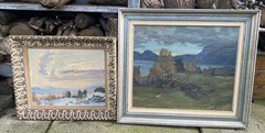 2 Original Paintings Samuel TVEIT Sauda 1866-1957 Norway Landscape