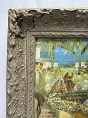 Vintage Fiesta De Valencia Stevens Spanish Festival Wall Art Ornate Frame 28×24
