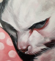 BARD PIKON „FOCH!“ PAINTING ACRYLIC UNIQUE PAINTING CAT GIRL PORTRAIT ROGER HOUSE New