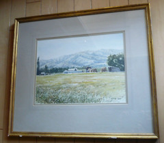 MARION HAWS, UTAH WATERCOLORIST WATERCOLOR VINTAGE RURAL LANDSCAPE IMPRESSIONIST