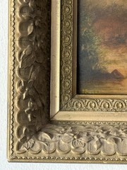 FINE ANTIQUE 19TH CENTURY LANDSCAPE OIL PAINTING OLD HUDSON RIVER SCHOOL 1880s