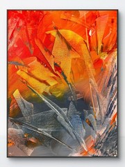 Original Abstract Expressionism 11×14 Like Fire Signed Living Room Fine Art 227