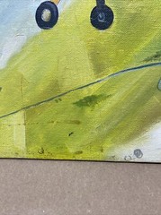 16×20” Vintage Oil Painting On Canvas Of PT-17 Plane