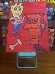 Original Painting Friday The 13th Thanksgiving Jason Vorhees Bart Simpson…