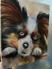 Dog Portrait, Original painting oil 8x10in, Home Gift, Wall Art Decor, Baby Gift
