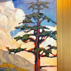 Vintage William Hawkins Oil Painting Framed Mountains Arizona Signed Rare Trees