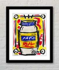 Unique CLARK – Pop Art Mayonnaise – 14×11″ Painting Mixed Media Paper