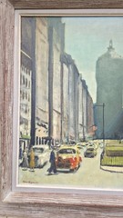 PETER HAYWARD ORIGINAL OIL CITYSCAPE PAINTING, 1940’s .FRAMED. 40X34 BEAUTIFUL
