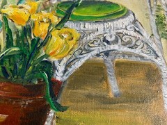 Vintage Original Oil Painting Signed Frances B. Brewer ’75 Southern Parlor Scene
