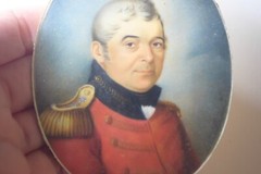 Miniature Painting BRITISH MAJOR 19th C SIGNED PAUL FREDERICK DE CASELLI 3in