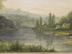 Early 19th century Oil On Canvas Signed LANDSCAPE See All Photos. Heavy 32×22