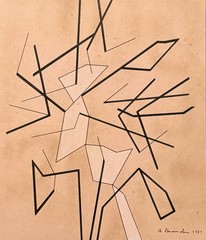André Beaudin (Signed, 1953) – Mixed Media on Paper – Abstract Composition –