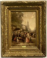 Antique 19th c French Impressionist Oil Painting by Henri St Meuris 1860-1900 #1
