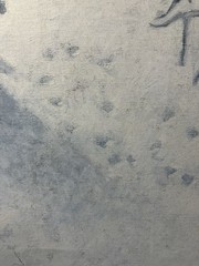 Signed Oil: Bird On A Branch In The Snow Winter Landscape 60 X 73 Cm
