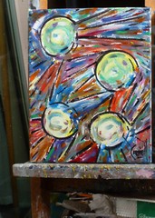 YOU CAN DO IT abstract NEW oil painting 8×10 canvas original art signed Crowell