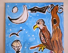 EAGLE WATCHING AMERICAN MILITARY Jr CHARLIE FAST OUTSIDER POLITICAL FOLK POP ART