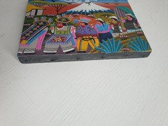 Vintage 2015 Ecuadorian Tigua FolkArt Painting Sheepskin Hide Andes Cotopaxi 7×5