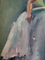 1940s Ballerina Dancer Oil Painting Martha Herpst Crawford Titusville PA Artist