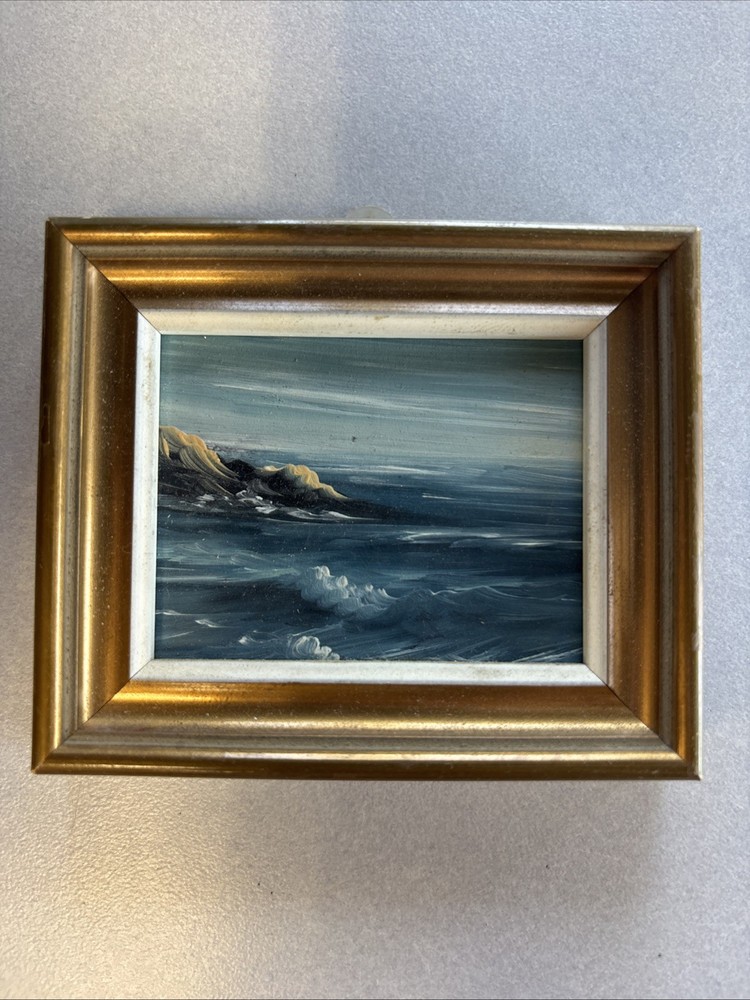 MINIATURE PAINTING FROM SPAIN FRAMED LOOKS VERY NICE FOR DOLLHOUSE 3 X 3 1/2